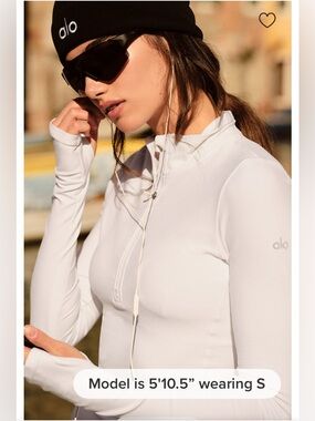 ALO Yoga Alosoft 1/2 Zip Rapid Pullover - White-Small BNWT